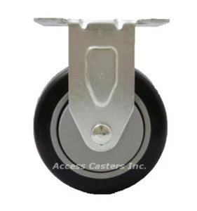 5P20PR-A3 5" Rigid Caster Polyurethane Wheel 3-15/16" X 4-1/2" Top Plate, 300 lb - Picture 1 of 1