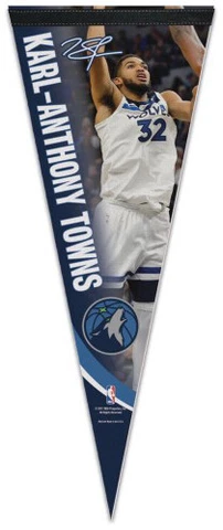 KARL-ANTHONY TOWNS Minnesota Timberwolves Premium Felt Collector's PENNANT Cover