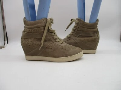 Steve Madden Olympa X Taupe High Top Tennis Shoes Hidden Wedge Women SZ 8.5 M - Image 1 of 4