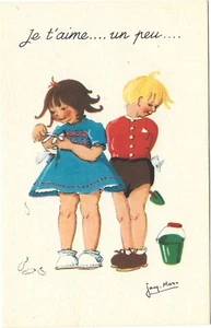 Je t'aime ... un peu ... - Enfant Fleur -- Carte postale - Picture 1 of 2