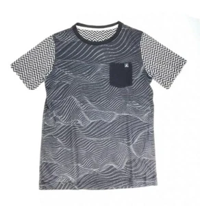 Nike Air Jordan Boys Short Sleeve Black & White Zig Zag & Wave Pattern Size L - Picture 1 of 3