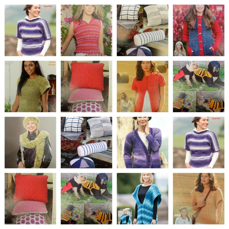 Peter Pan Wendy Knitting Patterns Children Women Men Dog Home 4 ply DK Chunky - Image 1 of 1