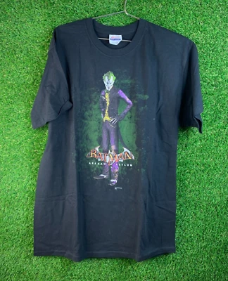 VTG Batman Arkham Asylum Joker Black Graphitti DC Comics Promo T SZ  L - Image 1 of 4