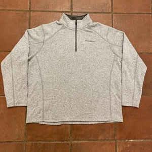 Maglione pullover pile Eddie Bauer 1/4 zip grigio uomo taglia 2XL - Foto 1 di 8