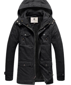 Uoiuxc Men's Winter Military Jacket Hooded Warm Faux Fur Lined Coat Size XXL - Picture 1 of 11