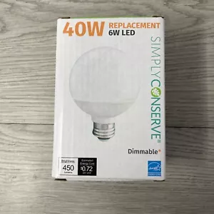 Simply Conserve Decorative Globe LED 6W (40W) Soft White Dimmable Light Bulb - Picture 1 of 9