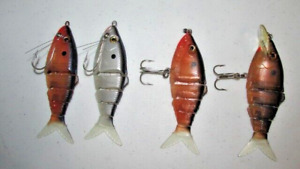 #521 - Lot Of 4 Multi-Jointed Shad Swimbait Crankbait Fishing Lures