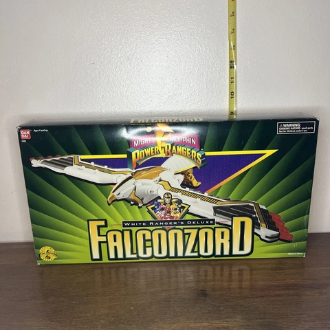 1995 Falconzord White Ranger Deluxe w/ Box Vintage Power Rangers Mmpr FREE SHIP Cover