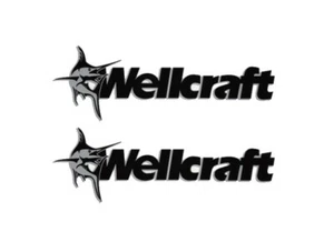 230 FISHERMAN WELLCRAFT Marlin Boat Vinyl Decals Sticker Emblem Skipper Fishing - Picture 1 of 1