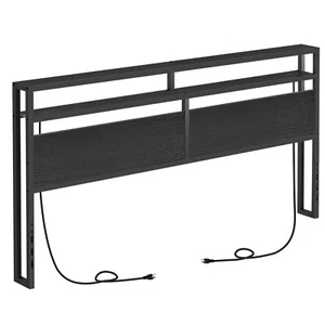 Headboard, Headboard for King Size, Storage Headboard with 2 Outlets and 4 US... - Picture 1 of 9