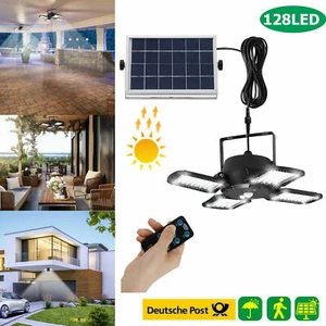 128 LED Solar Pendant Light Indoor Outdoor Hanging Garden Yard Tent Shed Lamp AU - Picture 1 of 13
