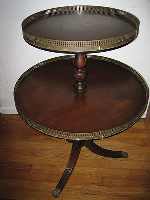 MESA DE POSTRE KITTINGER 2 NIVELES CAMARERO con PIES DE GARRA DE LEÓN ~Circa 1900 Foto 1 de 4