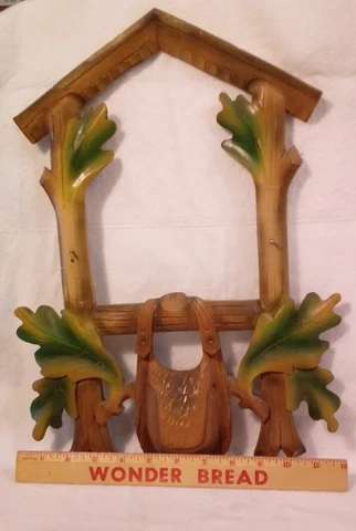 ORIGINAL Black Forest Cuckoo Clock Front Frame Hunters Theme Hand Carved 12x 17 Cover