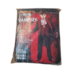Vampire Costume Toddler Boys 3T Halloween Black Red White Gothic New - Picture 1 of 5