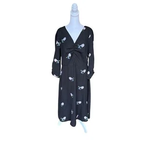 ASOS Floral Embroidered Midi Dress Womens Size 10 Black NWOT - Picture 1 of 14