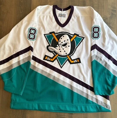 Jersey Anaheim Mighty Ducks CCM Talla 56 Blanco Selanne Ultrafil ¡Excelente Forma! Foto 1 de 4