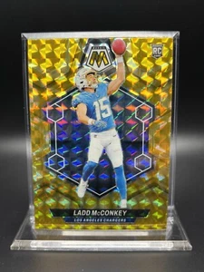 Tarjeta de novato amarilla reactiva Ladd McConkey 2024 Panini Mosaic No. 334 - Imagen 1 de 2