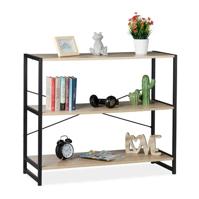 Standregal Bücherregal Metallregal 3 Fächer braun Industrie-Regal 12,7 kg - Bild 1 von 4