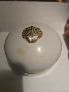 Vintage Estee Lauder White Linen Perfumed Body Powder Box & Puff Open As Found - Bild 1 von 4