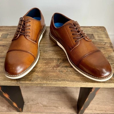 (SALE) Vince Camuto Men’s Derby Sneaker (Cognac, Leather, US Size 9M) - Image 1 of 3