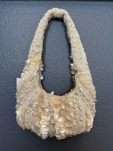 NWT Handcrafted in India Embellished Beaded Made in India Purse White Viral - Picture 1 of 7
