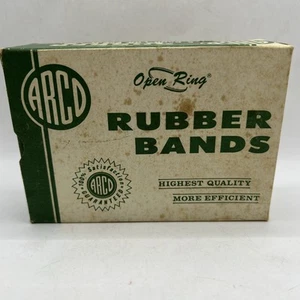 Arco Open Ring Rubber Bands Vintage Cardboard Box Full Made In USA - Picture 1 of 7