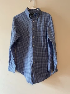 Lauren Ralph Lauren Men Classic Fit Non Iron Button Blue Plaid Shirt Size 15 - Picture 1 of 7