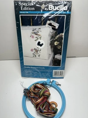 Bucilla Cross Stitch Special Edition Stamped Pillow Case Sparrow In A Tree 63108 - Image 1 of 4