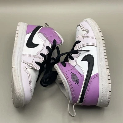 Nike Air Jordan 1Mid Barely Grape Niño Pequeño Alto Zapatos Tenis DQ8425-501 9C Foto 1 de 4