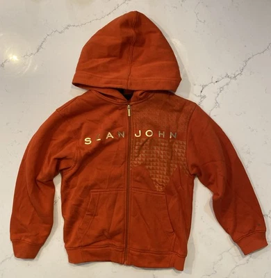 Sudadera con Capucha Sean John Niños Talla 7 Naranja Dorado Con Capucha Cremallera Informal Bolsillos Foto 1 de 4