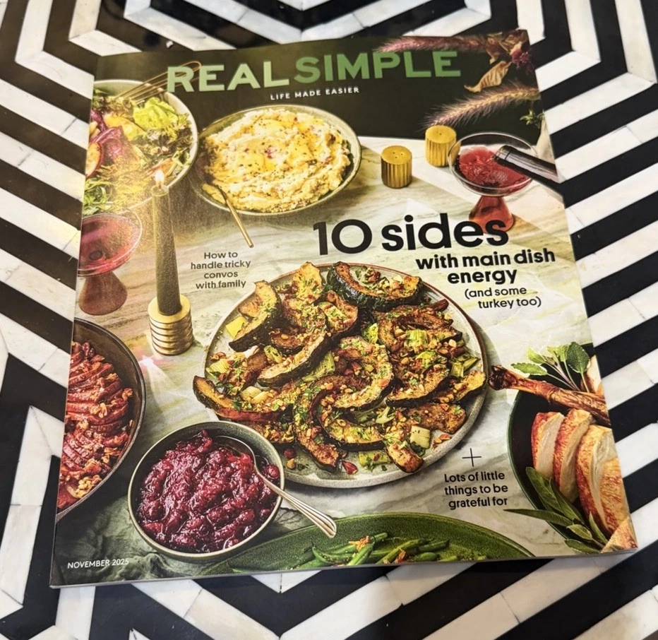 Real Simple Magazine November 2025  10 Sides with a main dish energy - Image 1 of 1