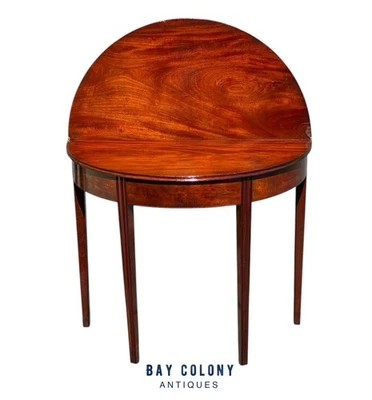 Antigua mesa de cartas/mesa consola Hepplewhite caoba Foto 1 de 4