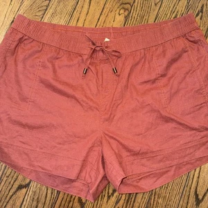 Aventura Women’s Hemp Blend Pull On Shorts Rust Color XXL Drawstring Pockets 4” - Picture 1 of 5