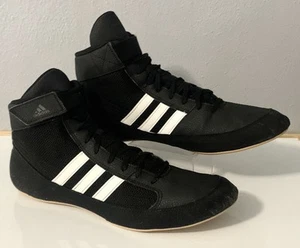 Adidas HVC Mens Wrestling Shoes AQ3325 SZ 13 Black White Stripe - Picture 1 of 7