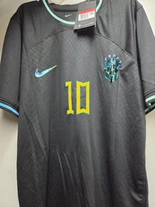 NIKE Brazil  Black  Jersey  Neymar #10 Size L *REPLICA * - Picture 1 of 7