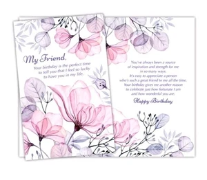 5 X 7 Inches Happy Birthday Greeting Card Friend Thoughtful Cute SW - Picture 1 of 1