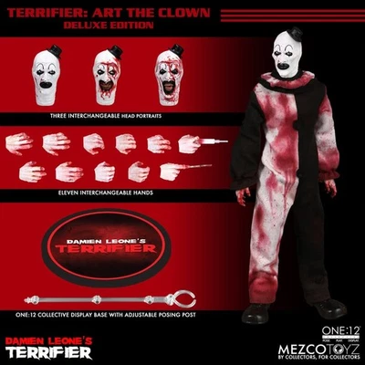MEZCO ONE:12 Terrifier:Art the clown action figure toy Deluxe Edition - Image 1 of 4