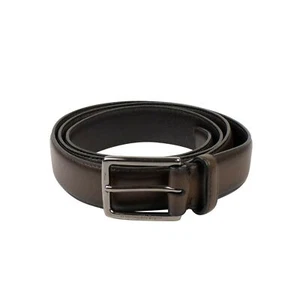 NWT ERMENEGILDO ZEGNA Medium Brown Smooth Leather Belt Size: 85/32 $350 - Picture 1 of 6