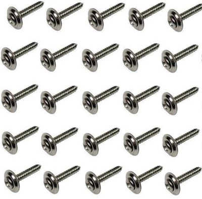 25pcs Chevy Buick Cadillac #8 x 3/4" w/#6 head Chrome door kick panel screws - Image 1 of 3