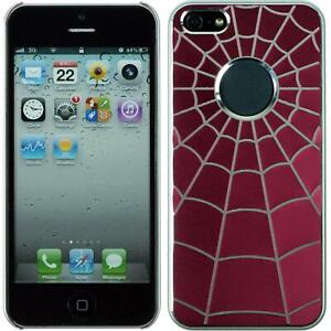 Hard for Apple iPhone 5/5s/Se Cover Pink Spiderweb +2 Protector