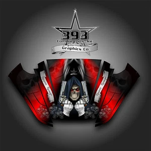 Arctic Cat Wildcat Trail Graphic Decal Kit Wrap Reaper Revenge Hood Black Red - Picture 1 of 1