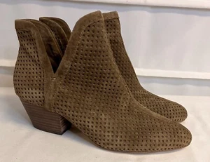 SPLENDID Harvard Olive Suede Peforated Ankle Boots Size 9 Medium NWOB! - Picture 1 of 13