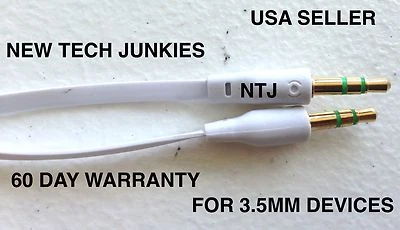 Cable auxiliar de fideos planos de 3 pies (1 m) 3,5 mm para iPod iPhone 5 6 plus auxiliar de coche Foto 1 de 2