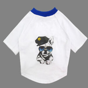 Summer Dog T-shirt French Bulldog Clothes Soft Cotton Pet Puppy Shirt Vest M-XL 
