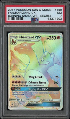 POKEMON BURNING SHADOWS CHARIZARD GX #150 SECRET RARE HOLO PSA 7 NM #63371203 - Image 1 of 2