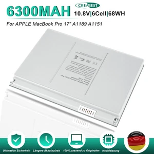Batterie A1189 6300 mAh pour Apple MacBook Pro 17" A1151 A1212 A1261 A1229 MA458 2008 - Photo 1/12