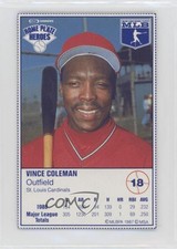 1987 Kraft Home Plate Heroes Food Issue Vince Coleman #18