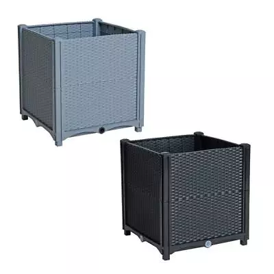 ESTEXO Blumenbeet Hochbeet Gemüsebeet 40x40x44 cm Pflanzbeet Polyrattan Pflanzkasten