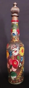 Bouteille en verre peint décor polychrome Allemagne XIXème - Imagen 1 de 8