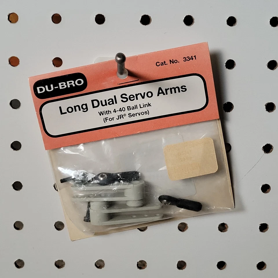Dubro 3341 ~ Long Dual Servo Arms w/ 4-40 Ball Links for JR Servos DUB3341 NOS - Image 1 of 1